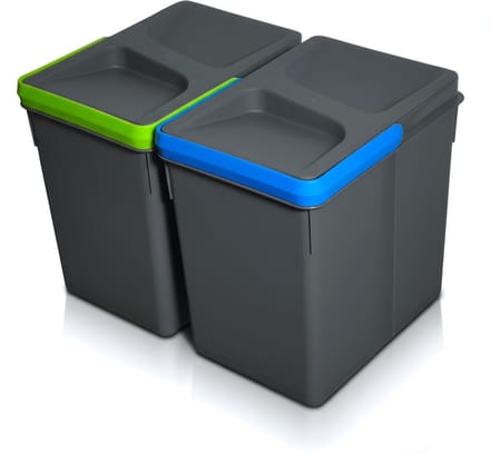 Unyqoos® Compacte en geurdichte compostemmer voor keuken met dubbele capaciteit