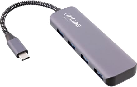 InLine USB hub (USB-C) | 4x USB-A | USB3.1 10 Gbps | aluminium | 0,15 meter