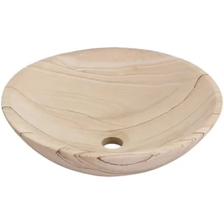 Differnz Waskom Badkamer Sandstone - Natuursteen - Rond - Grijs - 45cm