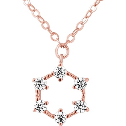 Ketting 5 zirkonium zirkonium 925 roze vergulde