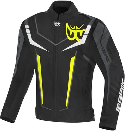 Berik Radic Evo Plus Zwart Wit Geel Grijs Waterdichte Textiele Motorjas - Jas