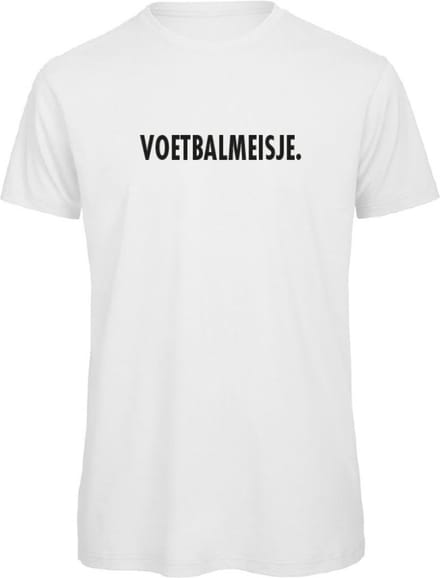 T-shirt Wit - voetbalmeisje - soBAD.