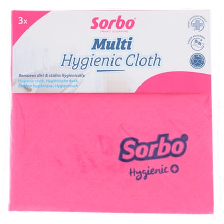 Sorbo Hygienic Cloth - Antibacterieel Behandelde Schoonmaakdoek - 3 Stuks - Absorberend