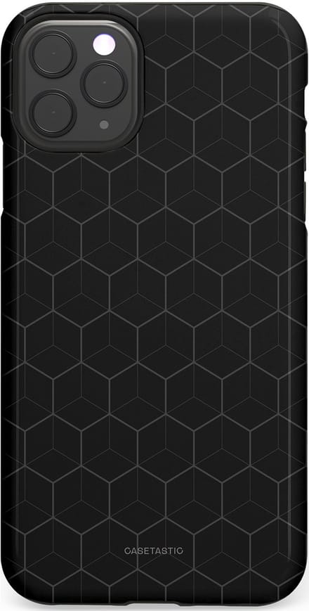 Casetastic hoesje geschikt voor Apple iPhone 11 Pro Max - Dubbellaagse bescherming - Hexago - Fashion Case - Zwart