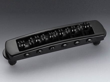 Schaller STM Gitaar Roller Bridge - Zwart Chroom, 10,6 mm Spacing, 14 Radius