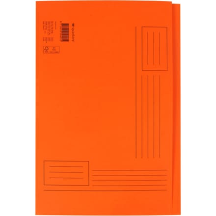 Vouwmap Quantore Folio ongelijke zijde 250gr oranje