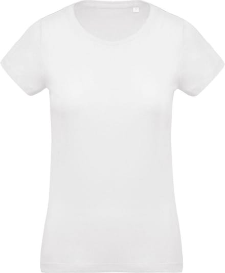Kariban Dames/dames Organic Crew T-Shirt met halsband (Wit)