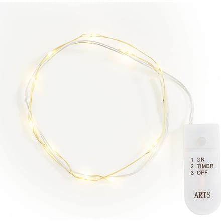 Micro LED snoer lampjes, met timer, goudkleurige draad, 10 LED's