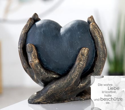 Gilde Handwerk - Sculptuur - Hart in handen - Polyresin