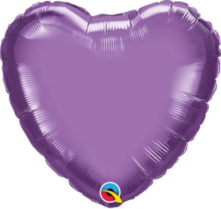 Folieballon Hart Paars Chroom - 45cm