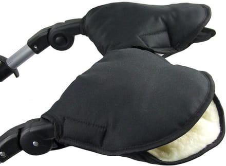 Mouw voor Kinderwagen - Handwarmer Duo - Warm Blijven - Waterafstotend Polyester - Universeel - Zwart