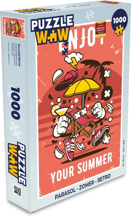Puzzel Parasol - Zomer - Retro - Legpuzzel - Puzzel 1000 stukjes volwassenen