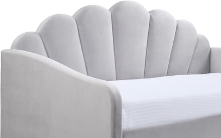 Vente-unique Bedbankje fluweel lichtgrijs 90 x 190 cm