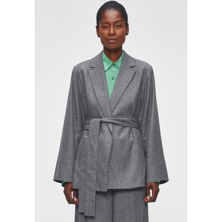ZENGGI Relaxed Flannel Jacket Steel Grey Größe: M | Jacken Outlet | Damen | Grau