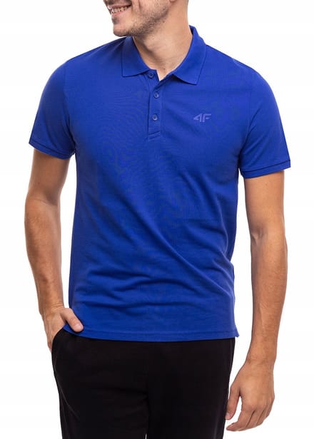 4F Poloshirt Heren - Blauw - Katoen - Maat S