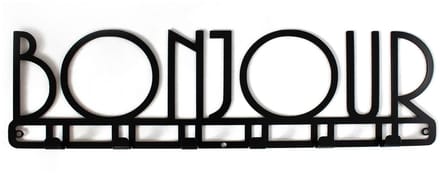 Decorizzly - Metalen Wandschrob Bonjour - 500mm - 6 Haken - Stijlvol en Functioneel