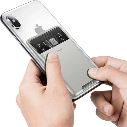 Baseus self-adhesive card case for phone documents gray (ACKD-B0G)