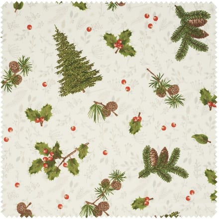Motiefstof in linnenlook "Woodland"
