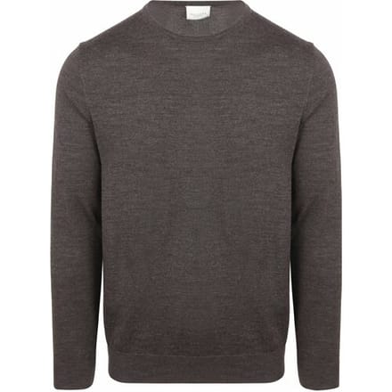 Profuomo Pullover Merinowol Donkerbruin - Maat XXL - Heren