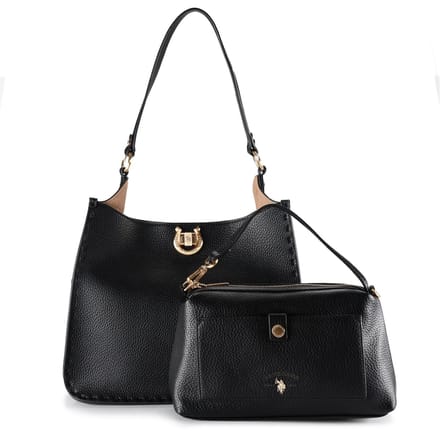 U.S. POLO ASSN. schoudertas Jones Hobo With Extra Bag Black zwart