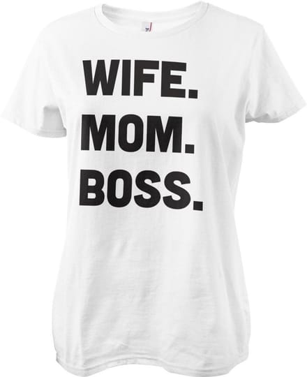 Hybris Dames-T-shirt 'Wife - Mom - Boss Girly'
