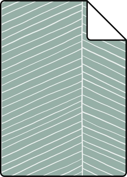 Proefstaal ESTAhome behang visgraat-motief vergrijsd mintgroen - 26.5 x 21 cm - 139108-S