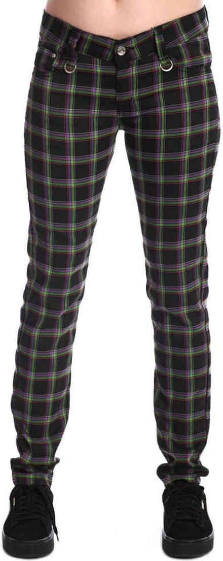 Banned - Forever Yours Skinny fit broek - M - Zwart/Groen
