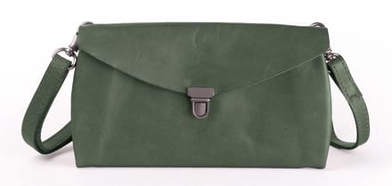 HAROLD'S Leren Schoudertas Koppeling Fold Handbag Clutch Green Groen
