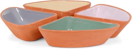 SENZA Terracotta Triangel Schaaltjes Multicolor - 4 stuks