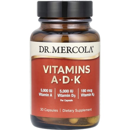 Dr. Mercola, Vitamines A-D-K, 30 Gélules