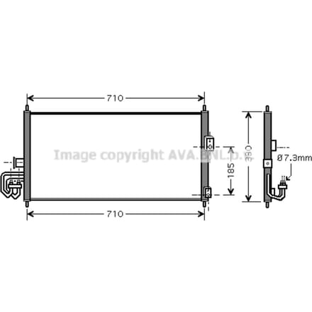 Condensator, airconditioning AVA COOLING DN5201 AVA