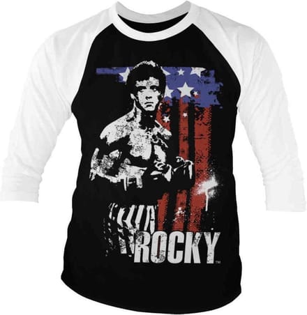 Rocky Raglan top -S- American Flag Zwart/Wit