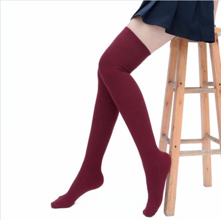 Damessokken - overknee kousen rood - elastisch katoen - maat 36-40 - lange sokken