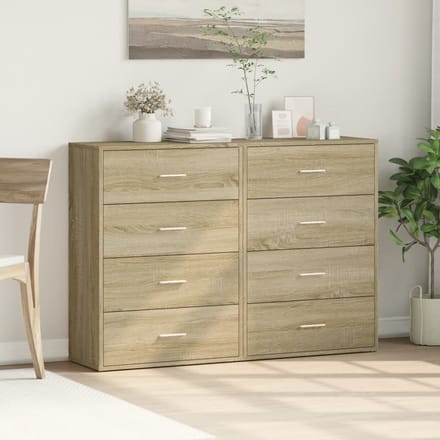 vidaXL - Dressoirs - 2 - st - 60x31x84 - cm - bewerkt - hout - sonoma - eikenkleurig