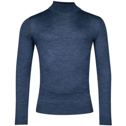 Baileys Trui Merino High Turtleneck Single Knit Deep Denim Blue / male