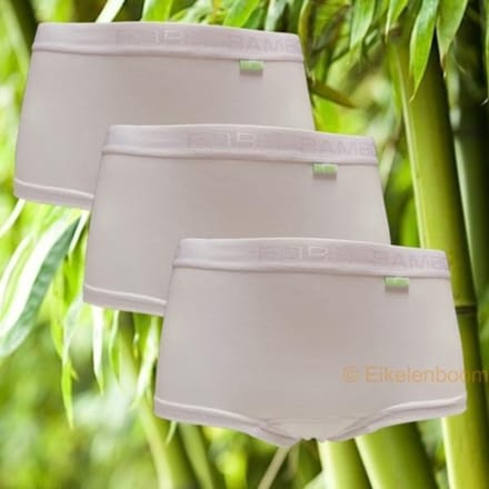 Boru Bamboo - maat L - 3-pack dames short - wit