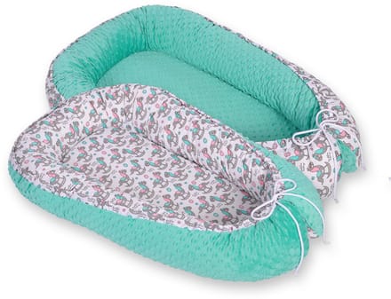 Babynest dubbelzijdig Premium Cocoon voor baby's BOBONO nerts-hobbelpaarden