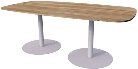Linesto Vergadertafels Deens Ovaal 200cm breed 100 cm diep Framekleur Wit Bladkleur Logan Eiken