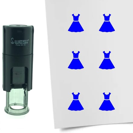 CombiCraft Stempel Jurk 10mm rond - Blauwe inkt