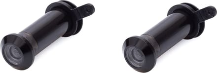 Deurspion - 2x - zwart - massief messing - 1,2 cm - 160 graden - deurbeveiliging