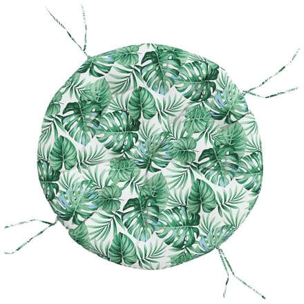vidaXL - Zitkussen - rond - bladpatroon - Ø - 100x11 - cm - oxford - stof