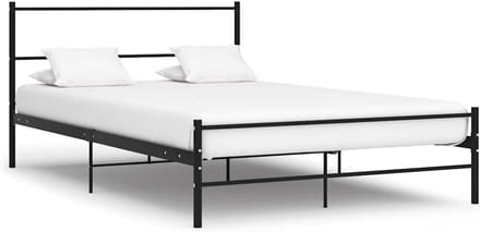 Stalen Bedframe 140x200 cm Zwart Robuust Slaapmeubel