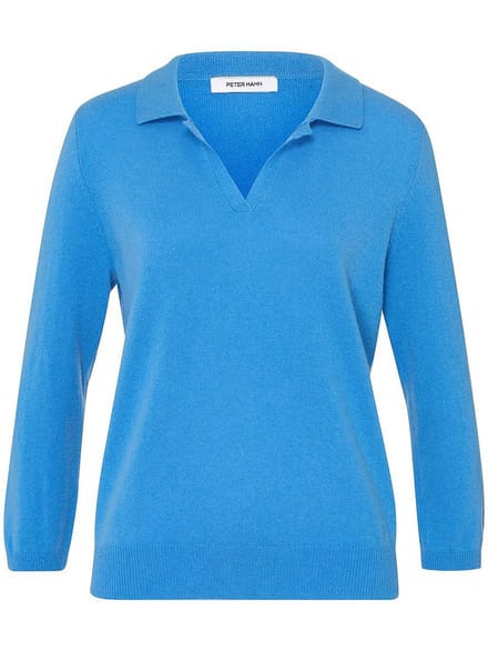 Polotrui scheerwol en kasjmier Van Peter Hahn blauw