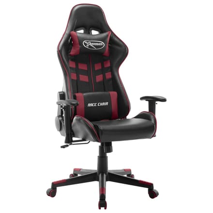 vidaXL - Gamestoel - kunstleer - zwart - en - wijnrood