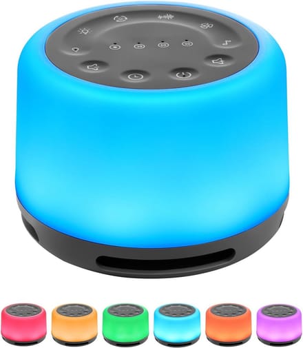 Geluidmachine Baby - Slaaphulp Geluid - Rustig Slapen - 24 Rustgevende Geluiden - 60 Uur Batterij - Wit