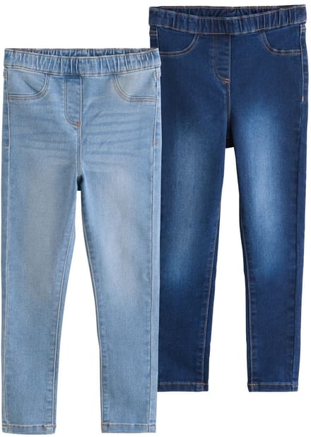 Next - Meisjes - Set van 2 jeggings met elastische taille - Blauw