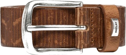 REPLAY Leren Riem Belt W85 Tan Lichtbruin