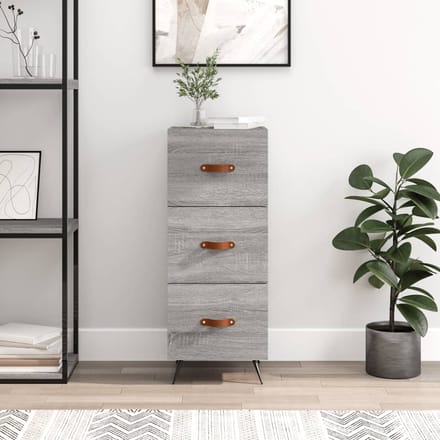 vidaXL - Dressoir - 34,5x34x90 - cm - bewerkt - hout - grijs - sonoma - eikenkleurig