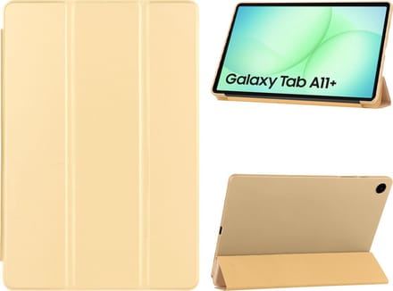 Arara Hoes Geschikt voor Samsung Galaxy Tab A11 Plus - Tri-Fold bookcase met auto/wake functie - Goud