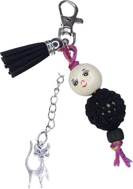 2 Love it Gelukspop Zwarte Kat - Sleutelhanger - Tashanger